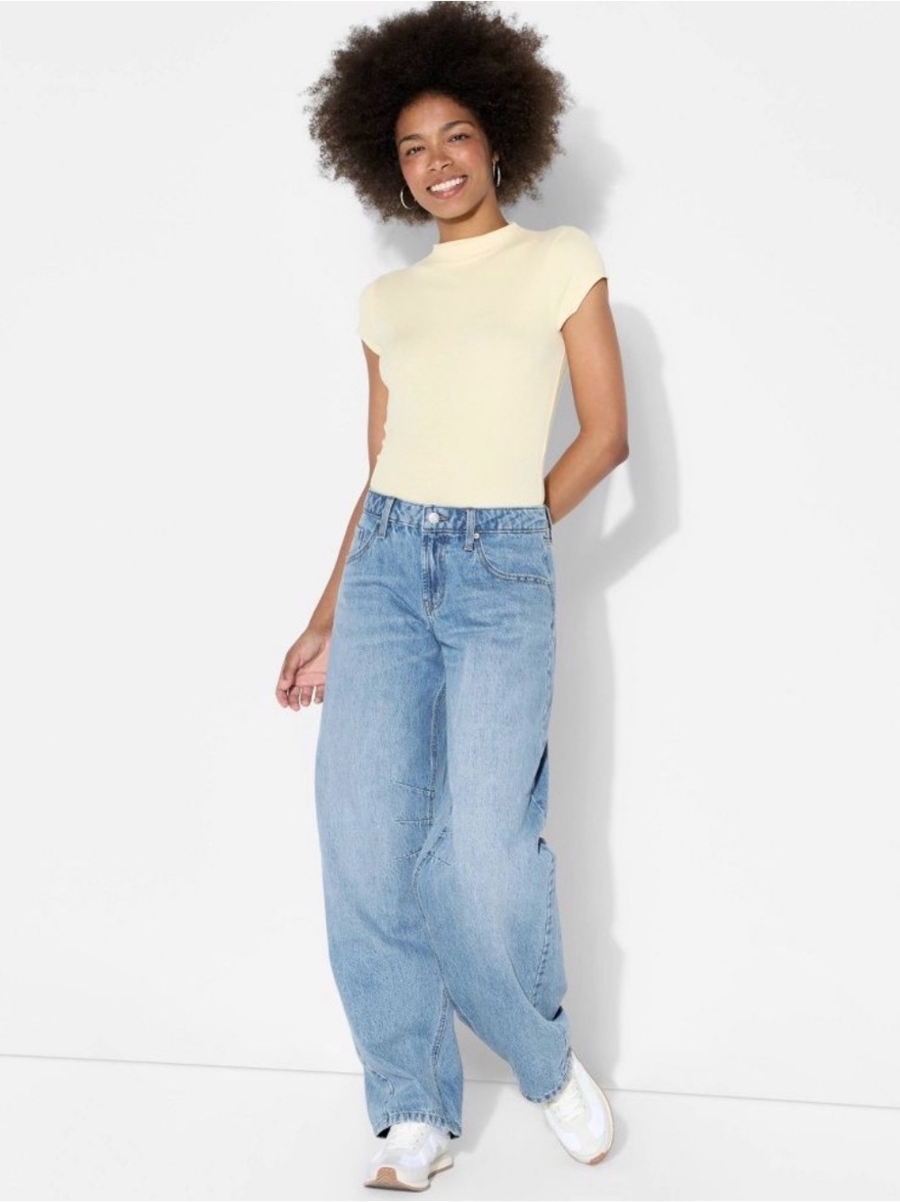 wild fable - Light-wash Mid-Rise Barrel Jeans